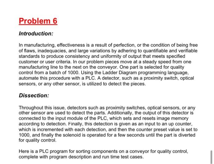 Problem 6 Introduction: In manufacturing, | Chegg.com