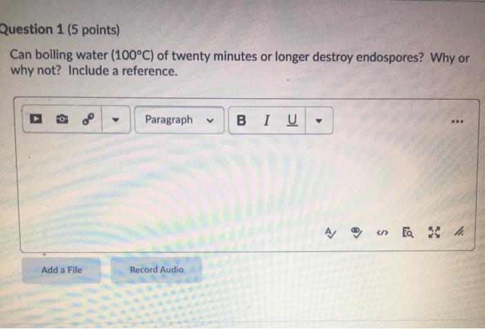 Solved Question 1 5 Points Can Boiling Water 100 C Of Chegg