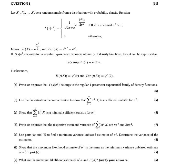 Solved Refer to QUESTION 1. (a) Derive the method of moments | Chegg.com