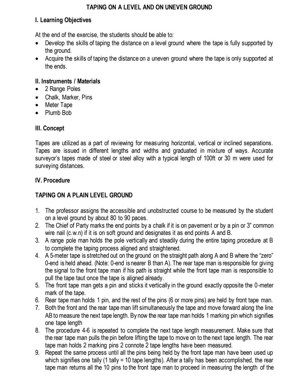 Solved I. Learning Objectives At the end of the exercise, | Chegg.com