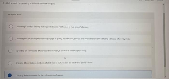 Solved A pitfall to avoid in pursuing a differentiation | Chegg.com