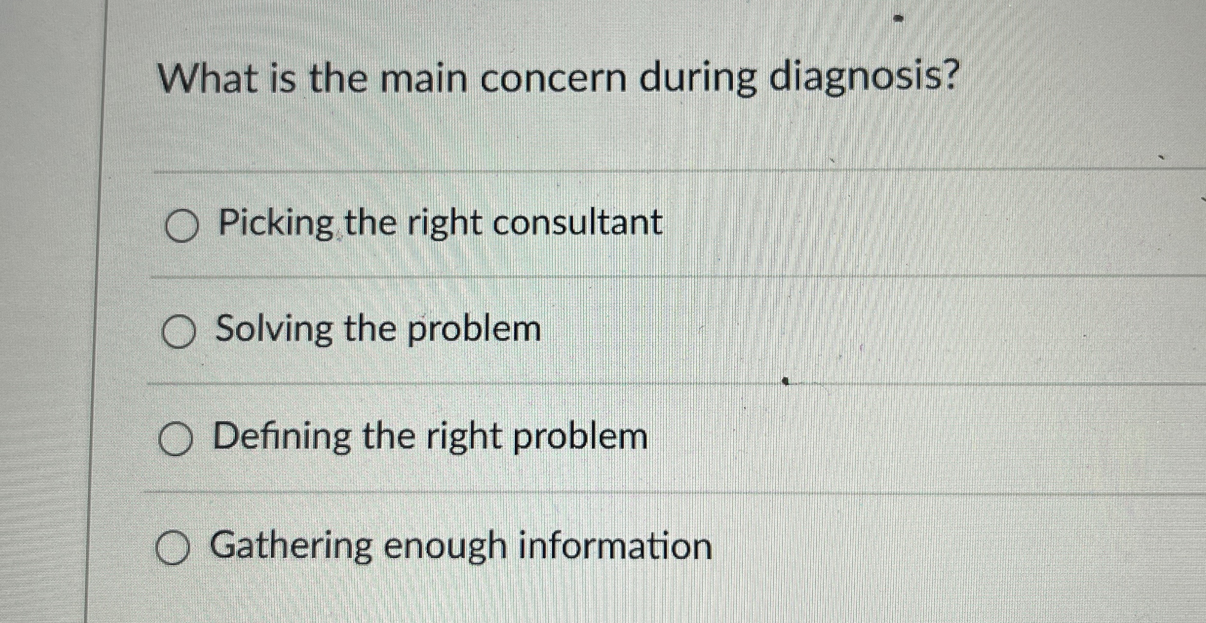 Solved What is the main concern during diagnosis?Picking the | Chegg.com