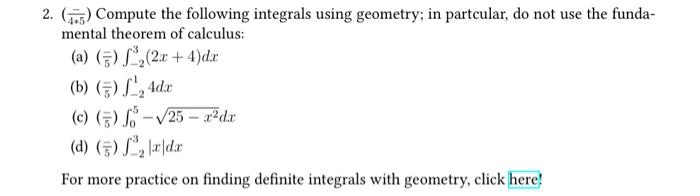 2. (4∗5−) Compute the following integrals using | Chegg.com