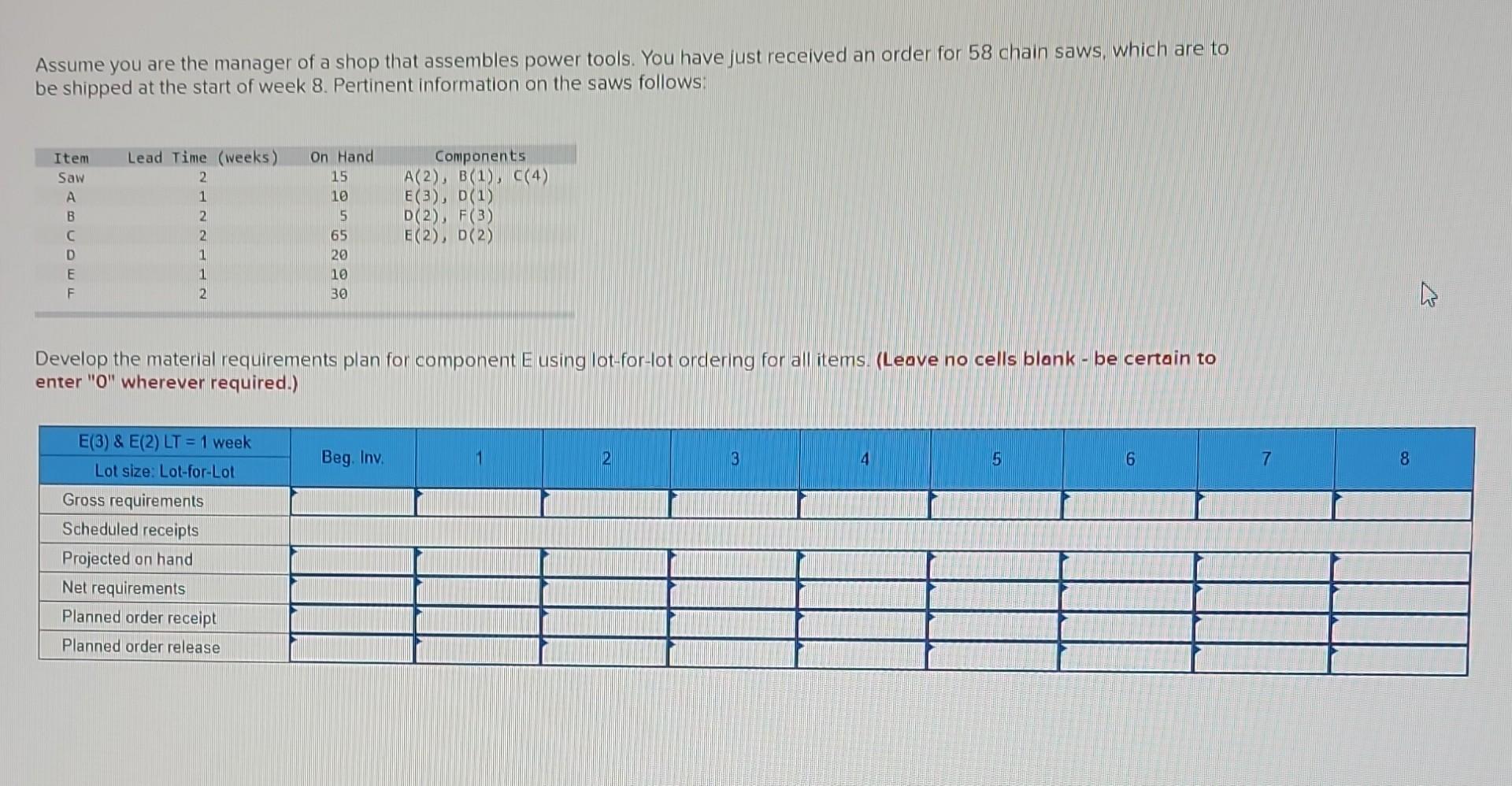 Solved Assume you are the manager of a shop that assembles | Chegg.com