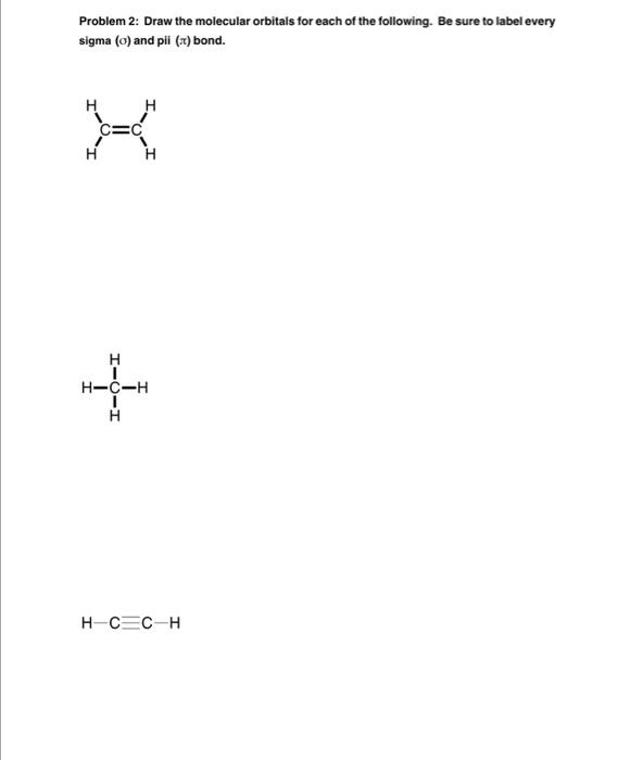 Solved Problem 2: Draw the molecular orbitals for each of | Chegg.com