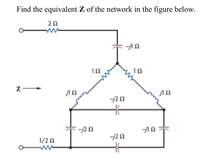 Solved find the equivalent Z of the network in the figure | Chegg.com