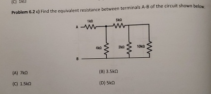 Solved Problem 6.2c ) ﻿Find the equivalent resistance | Chegg.com