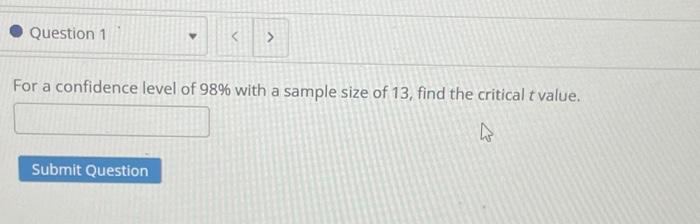 Solved For a confidence level of 98% with a sample size of | Chegg.com