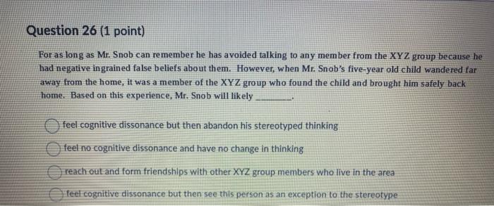 Solved For as long as Mr. Snob can remember he has avoided | Chegg.com