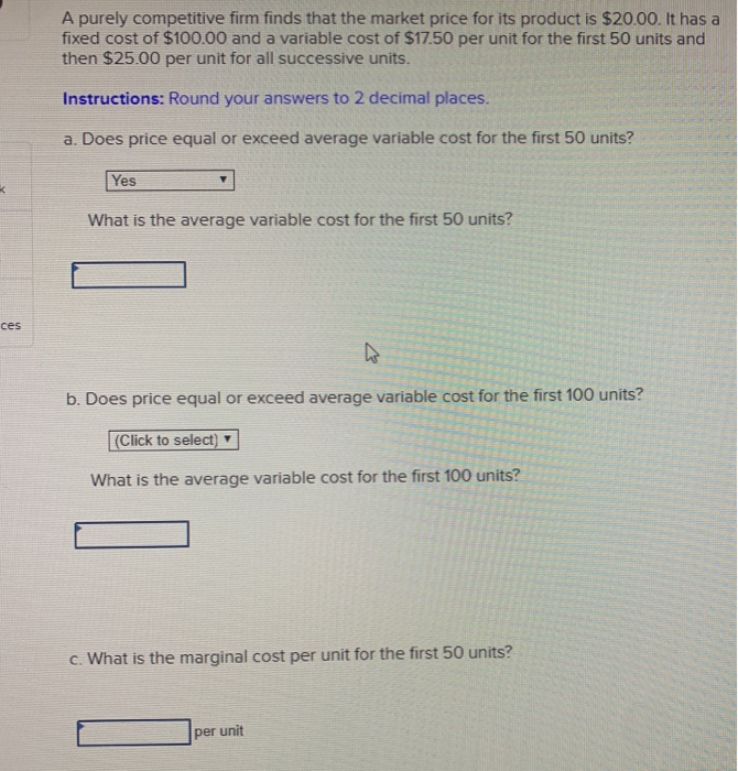 Solved A purely competitive firm finds that the market price | Chegg.com