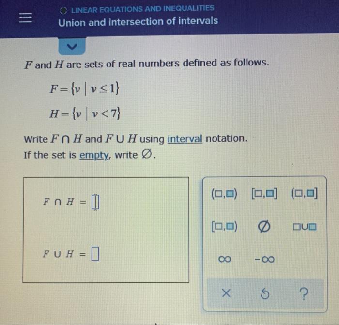 Solved 111 O Linear Equations And Inequalities Union And Chegg Com