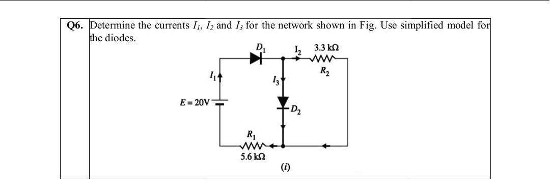 Solved Determine the currents I1,I2 and I3 for the network | Chegg.com