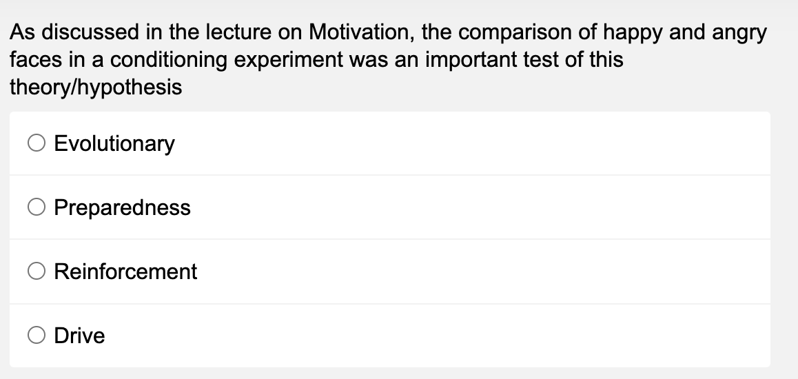 Solved As discussed in the lecture on Motivation, the | Chegg.com