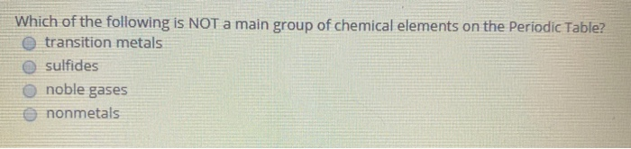 Solved Which of the following is NOT a main group of | Chegg.com