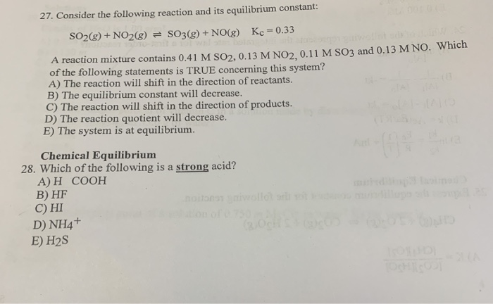 Solved 27. Consider the following reaction and its | Chegg.com