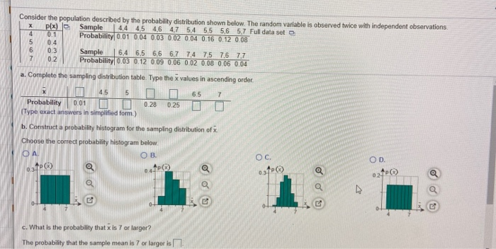 Solved 4 0.1 Consider the population described by the | Chegg.com
