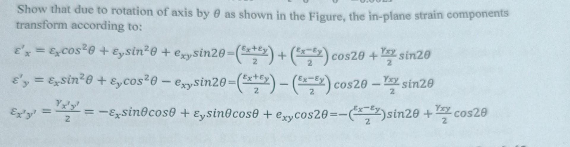 2.5. Show That Due To Rotation Of Axis By As Shown In 