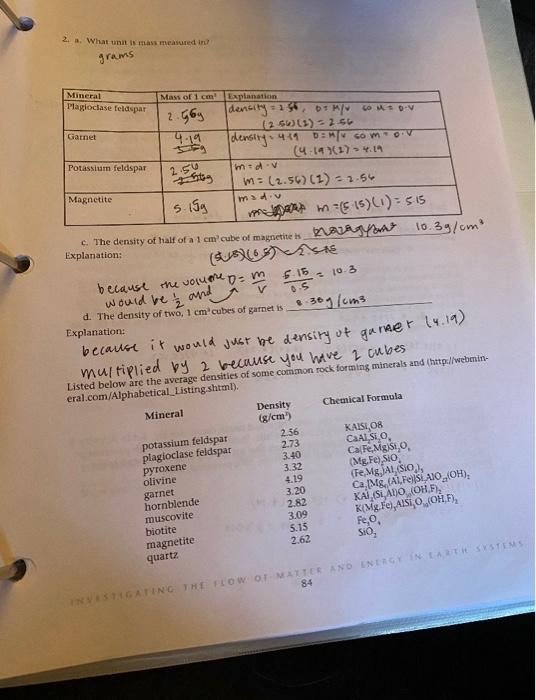 solved-2-a-what-unit-is-mass-measured-in-grams-mineral-chegg