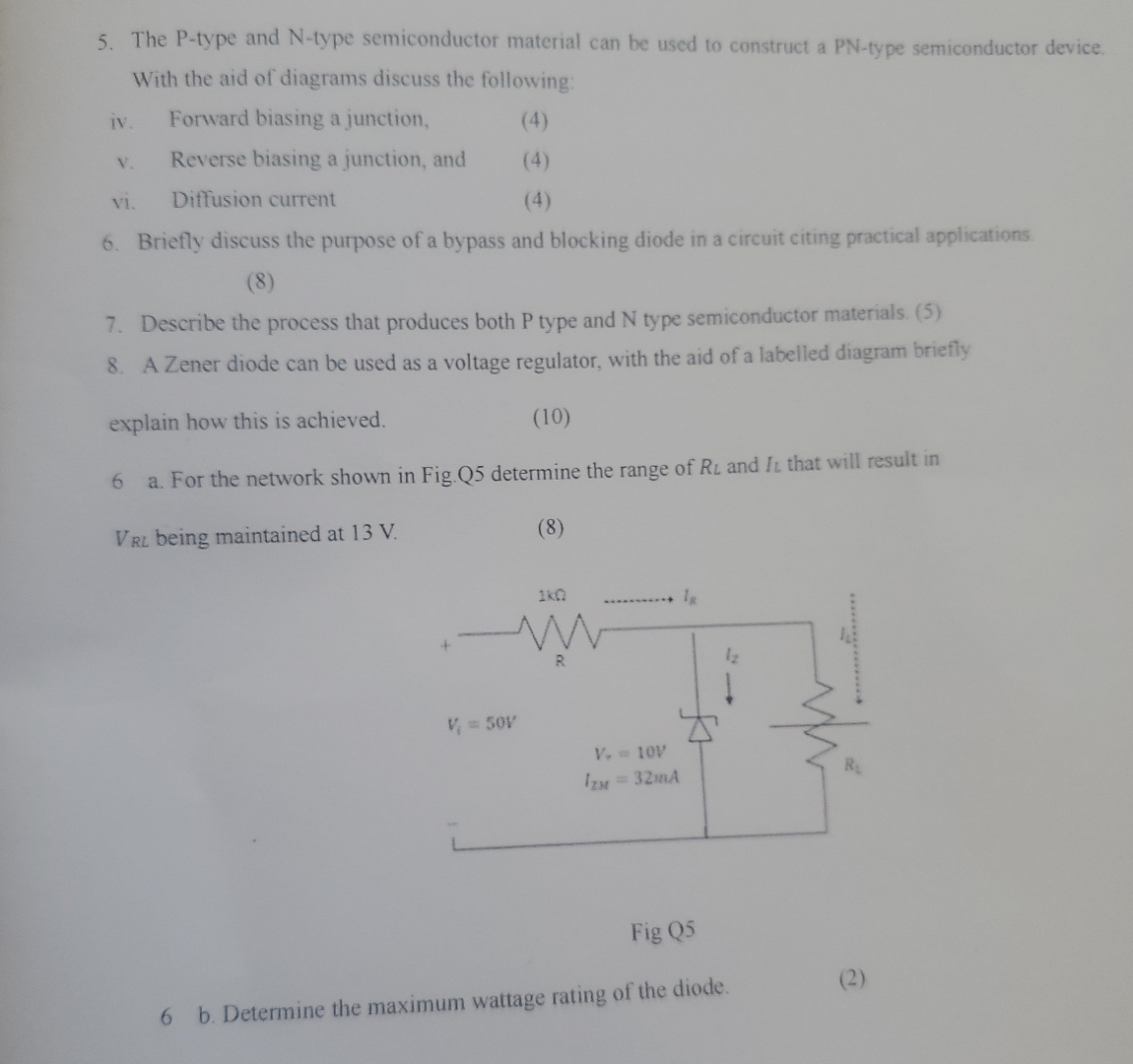 Solved The P type And N type Semiconductor Material Can Be Chegg Solved the p type and n type semiconductor material can be chegg