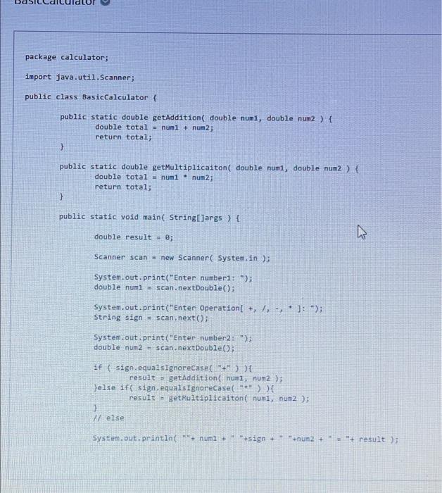 Solved TO DO 1 Add subtraction,division, | Chegg.com