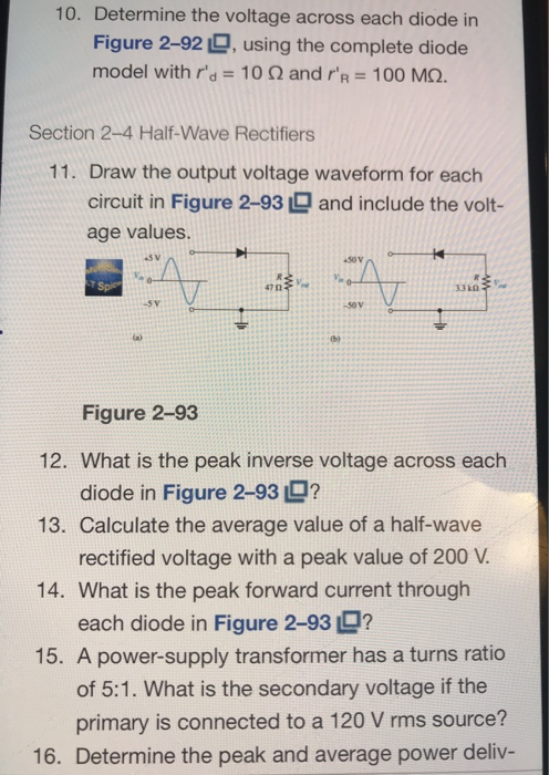 Solved 10. Determine The Voltage Across Each Diode In Figure | Chegg.com