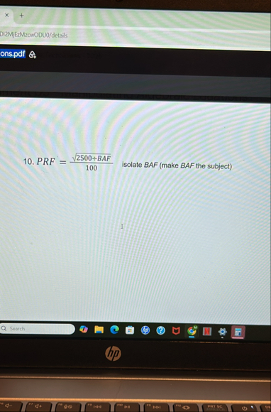 Solved D12MjEzMzcwODU0/detailsons.pdf10. PRF=2500÷BAF2100 | Chegg.com