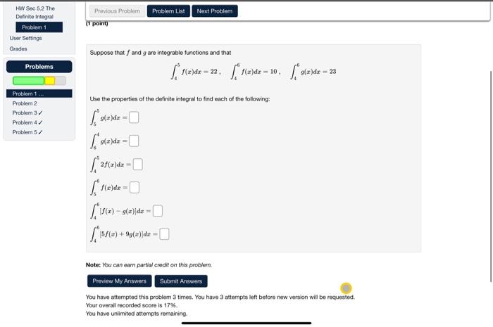Solved Previous Problem Problern List Next Problem MAIN MENU | Chegg.com