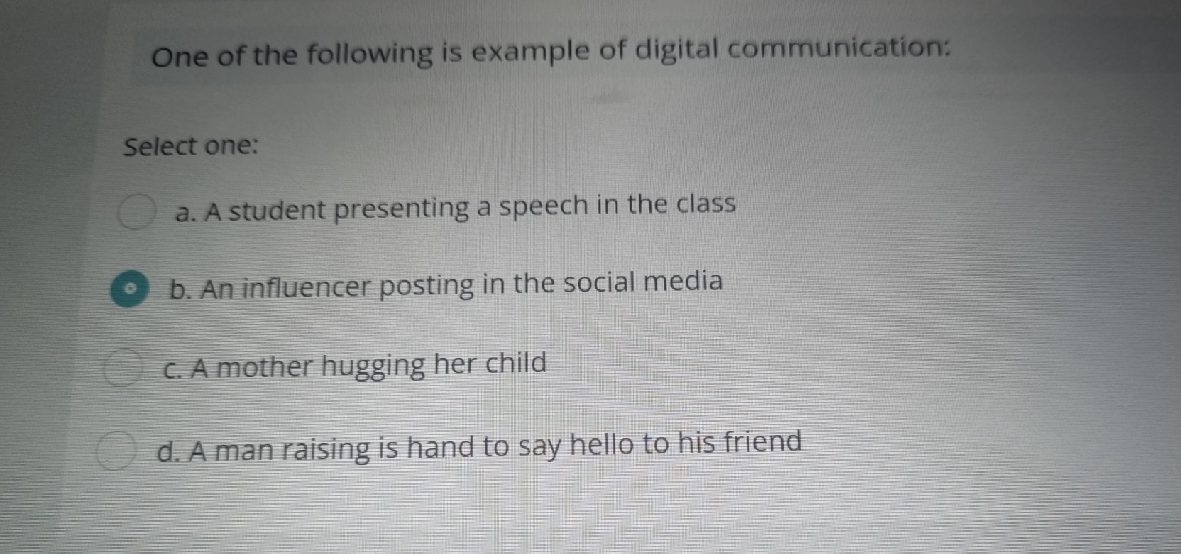 Solved One of the following is example of digital | Chegg.com