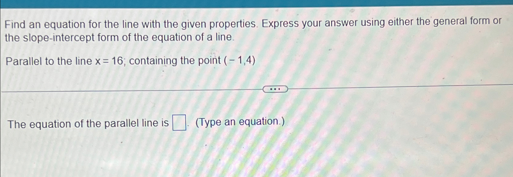 Solved Find an equation for the line with the given | Chegg.com