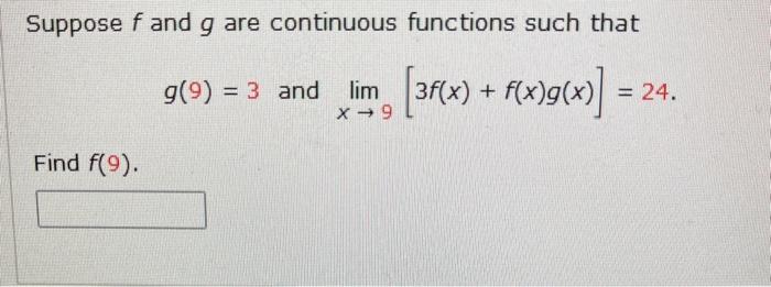 Solved Suppose F And G Are Continuous Functions Such That | Chegg.com