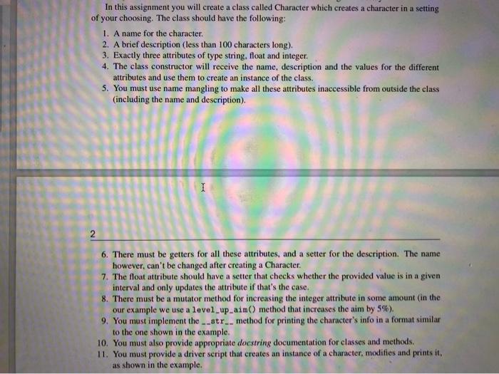 Solved In this assignment you will create a class called | Chegg.com