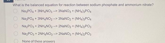 Solved What is the balanced equation for reaction between | Chegg.com