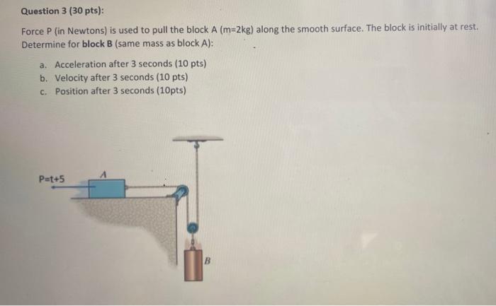 Solved Question 3 (30 pts): Force P (in Newtons) is used to | Chegg.com