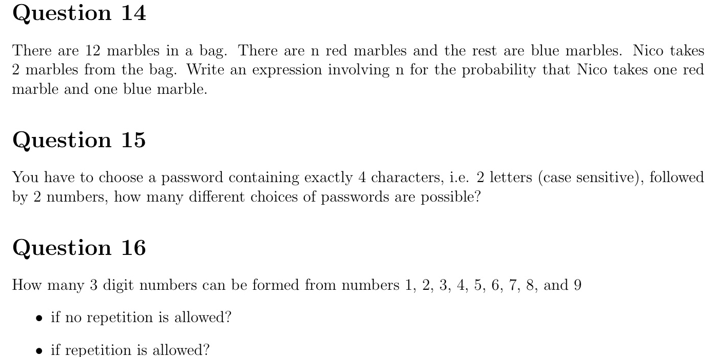 Solved Question 14There are 12 ﻿marbles in a bag. There are | Chegg.com