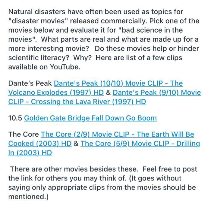 Free natural disaster movies on online youtube