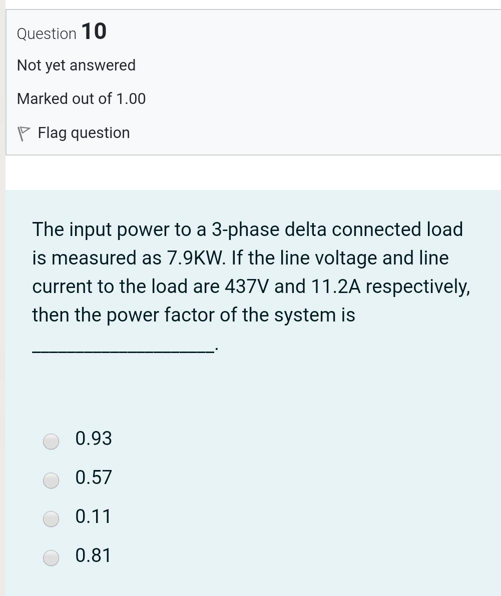 Solved Question 10 Not yet answered Marked out of 1.00 P | Chegg.com