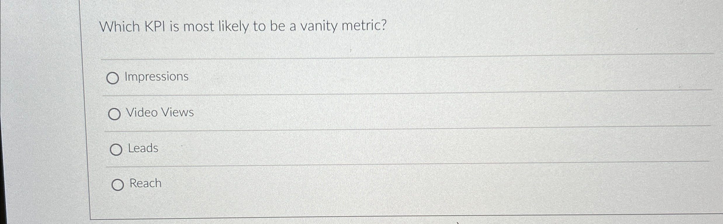 Solved Which KPI is most likely to be a vanity | Chegg.com