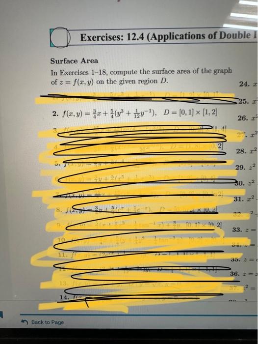 Solved Surface Area In Exercises 1-18, compute the surface | Chegg.com