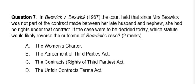 Solved Question 7: In Beswick V. Beswick (1967) The Court | Chegg.com