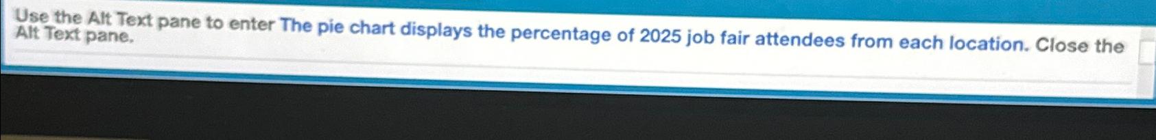 Use the Alt Text pane to enter The pie chart displays | Chegg.com
