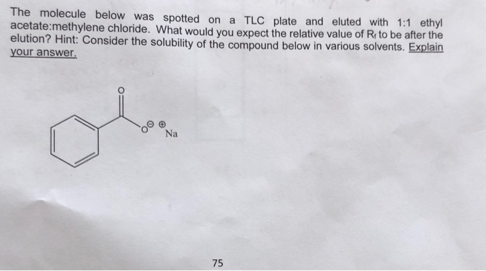 Solved The molecule below was spotted on a TLC plate and | Chegg.com