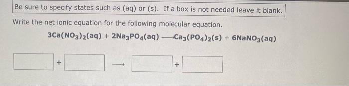 Solved The following molecular equation represents the | Chegg.com