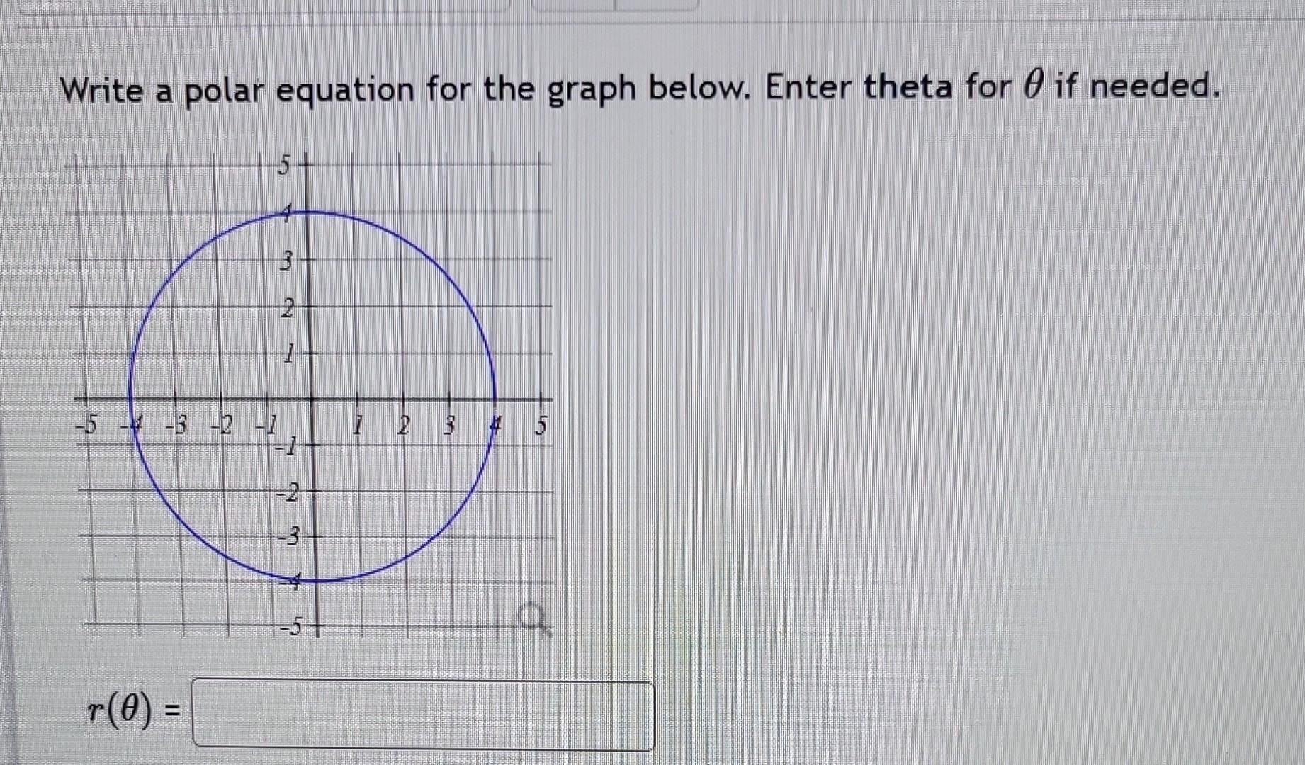 Solved Write a polar equation for the graph below. Enter | Chegg.com