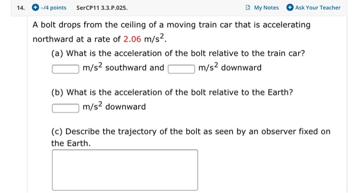 Solved 14 4 Points Sercp11 3 3 P 025 My Notes Ask You