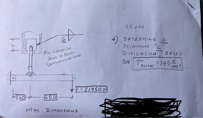 QUESTION : Determine a minimum 'L' length / dimension | Chegg.com
