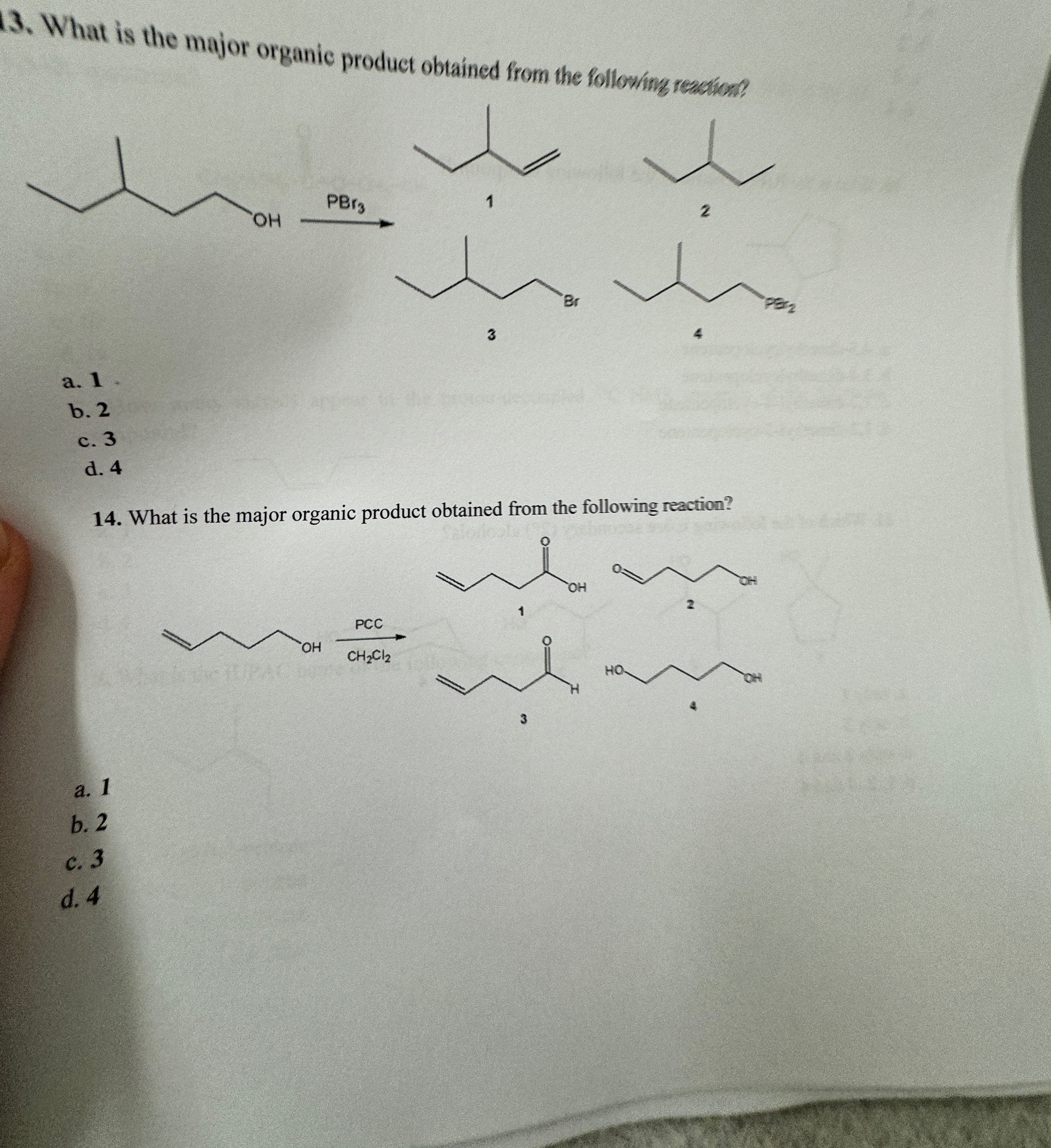 Solved What is the major organic product obtained from the | Chegg.com