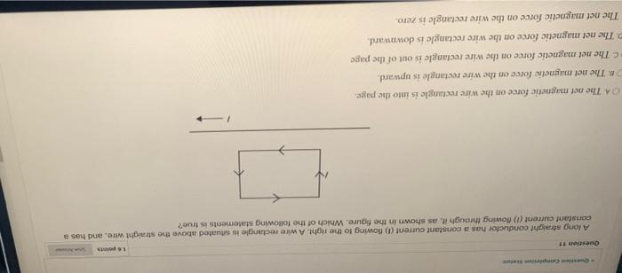 Solved Question 11 16 points A long straight conductor has a | Chegg.com