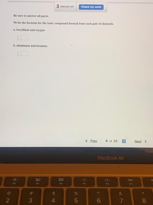 Solved 3 attempts left Check my work Be sure to answer all | Chegg.com