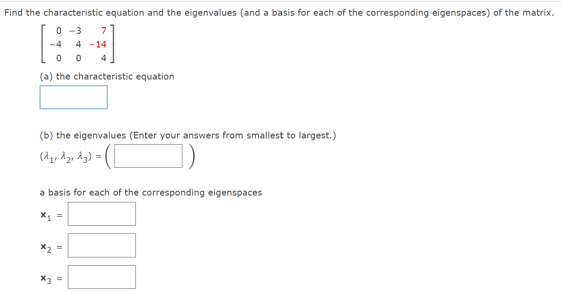 Solved Find the characteristic equation and the eigenvalues | Chegg.com