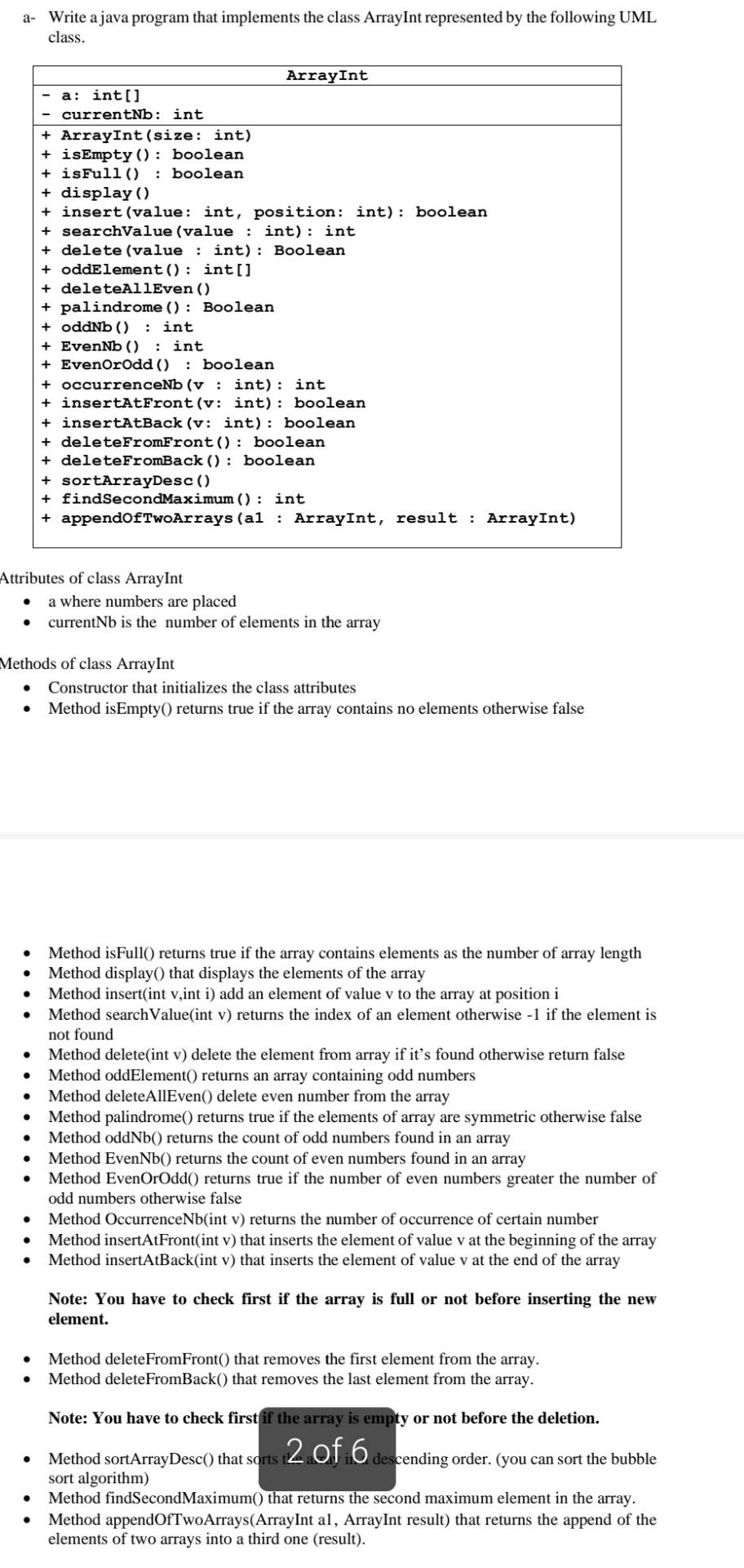 Solved a- Write a java program that implements the class | Chegg.com